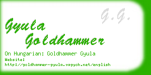 gyula goldhammer business card